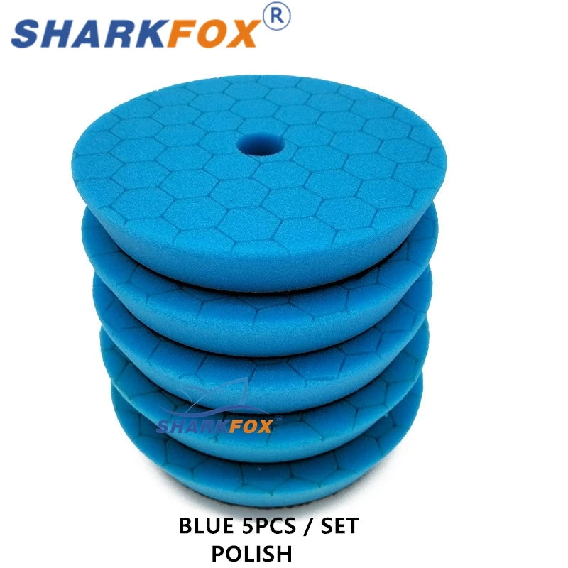 Sharkfox 3/5/6inch Car Polishing Disc Buffing Polishing Pads Self-Adhesive Buffing Waxing Germany Foam Polishing Pad For DA/RO