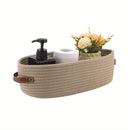 Oval Woven Bathroom Storage Basket, Multifunctional Desktop Organizer, Toilet Paper Holder, Toy Storage Basket