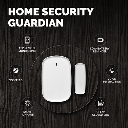 MOES Tuya ZigBee Smart Window Door Gate Sensor Detector Smart Home Security Alarm System Smart Life Tuya App Remote Control