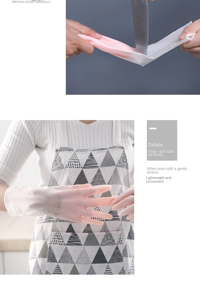 Guantes para lavar platos, resistentes al agua, de goma, finos, de látex, para mujer, #2723