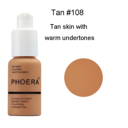 30ml phoera fundação base de maquiagem creme mineral toque branqueamento corretivo macio fosco óleo-controle ofertas quentes fundação tslm1
