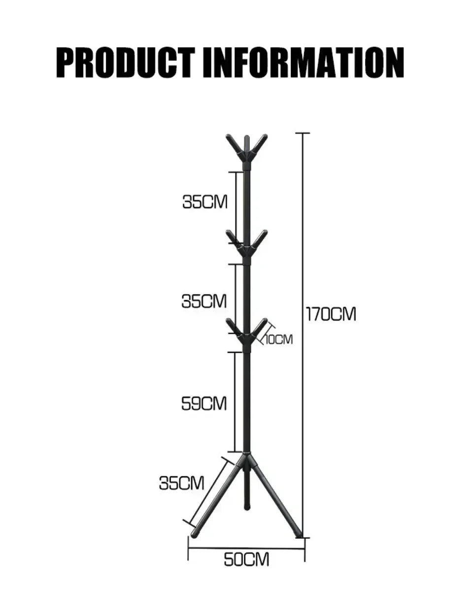 2025 New Standing Coat Rack Hook Household Clothes Hanger Floor Standing Bedroom Clothing Storage Rack Save Space Clothing Racks
