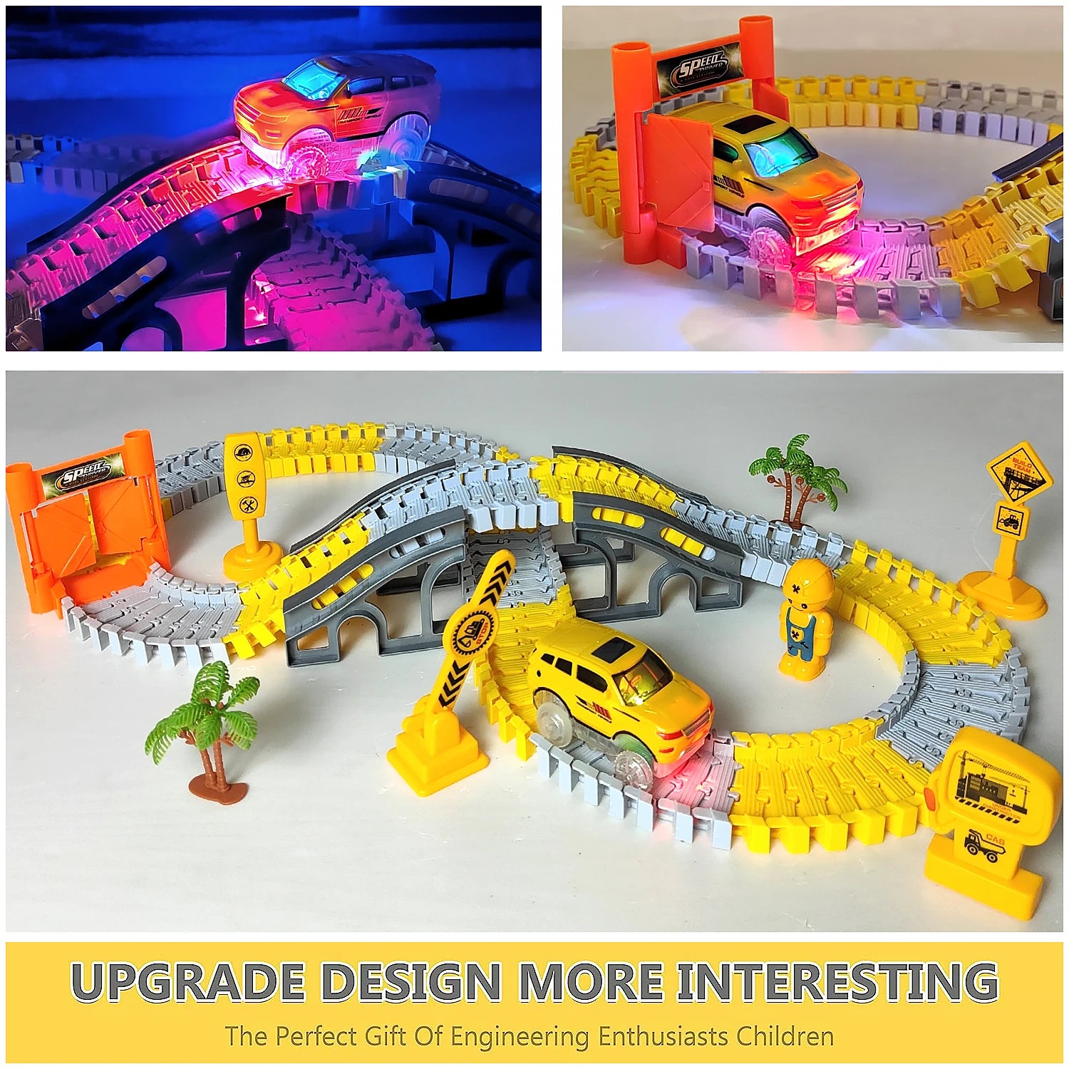 Track Car Train Toys Children Electric Track Toy Car Engineering Car Kids Educational Toys for Children Birthday Gift