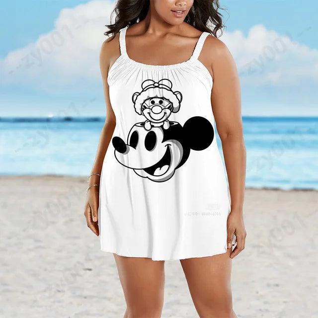Vestido de verano Disney para mujer, talla grande 2022, elegante, de noche, midi, tallas grandes 7XL, 8XL y 9XL 