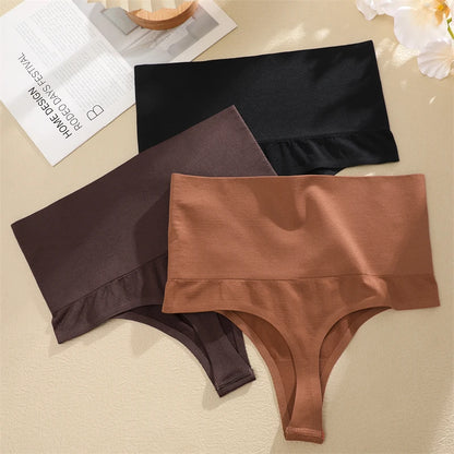 FINETOO Bragas de tanga con realce de glúteos y cintura alta para mujer, lencería moldeadora de abdomen sexy, ropa moldeadora adelgazante femenina