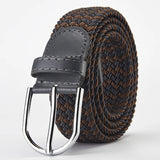 Elastic Nylon Unisex Casual Knitted Pin Buckle Jeans Belt Woven Canvas Elastic Expandable Stretch Waistband for Women Men Girdle