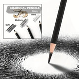 20/54/58/70/144 Drawing And Sketching Kit | Portable Travel Case | Graphite, Charcoal, White Color | Featuring Blending Stump