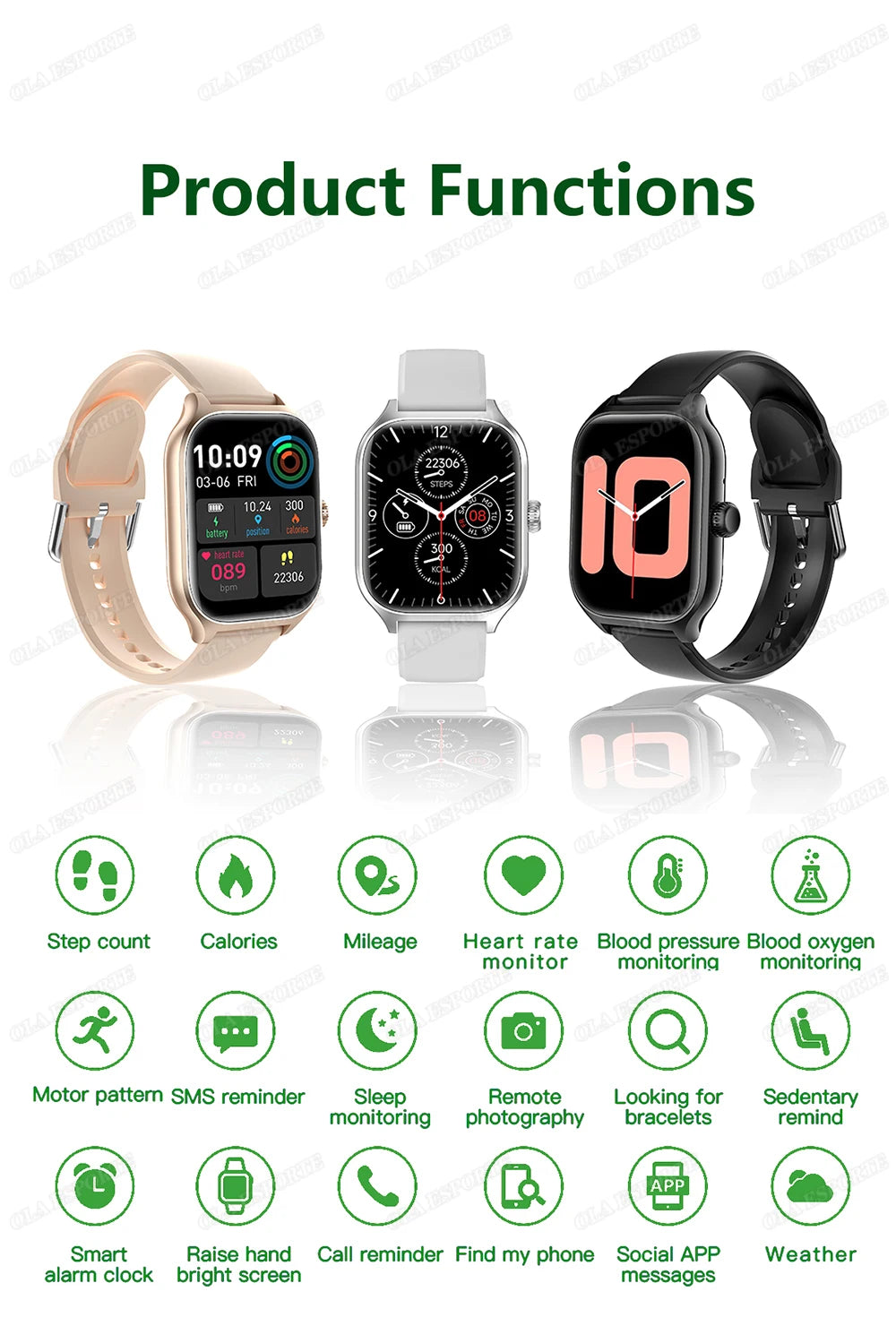Smart Watch For Android IOS Watches 1.83inch HD Display Bluetooth Call Message Alert Music Sports Mode Smartwatch Men Women Ht30