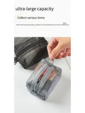 1pc Multifunctional Square Nylon Mesh Storage Bags Travel Portable Urltra-Light Mini Wash Bags Mini Zipper Coin Purse
