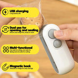 Electric Mini Heat Bag Sealing Machine Package Sealer Bags 2in1 Plastic Bag Sealing Machine Handheld Plastic Bag Heat Sealer