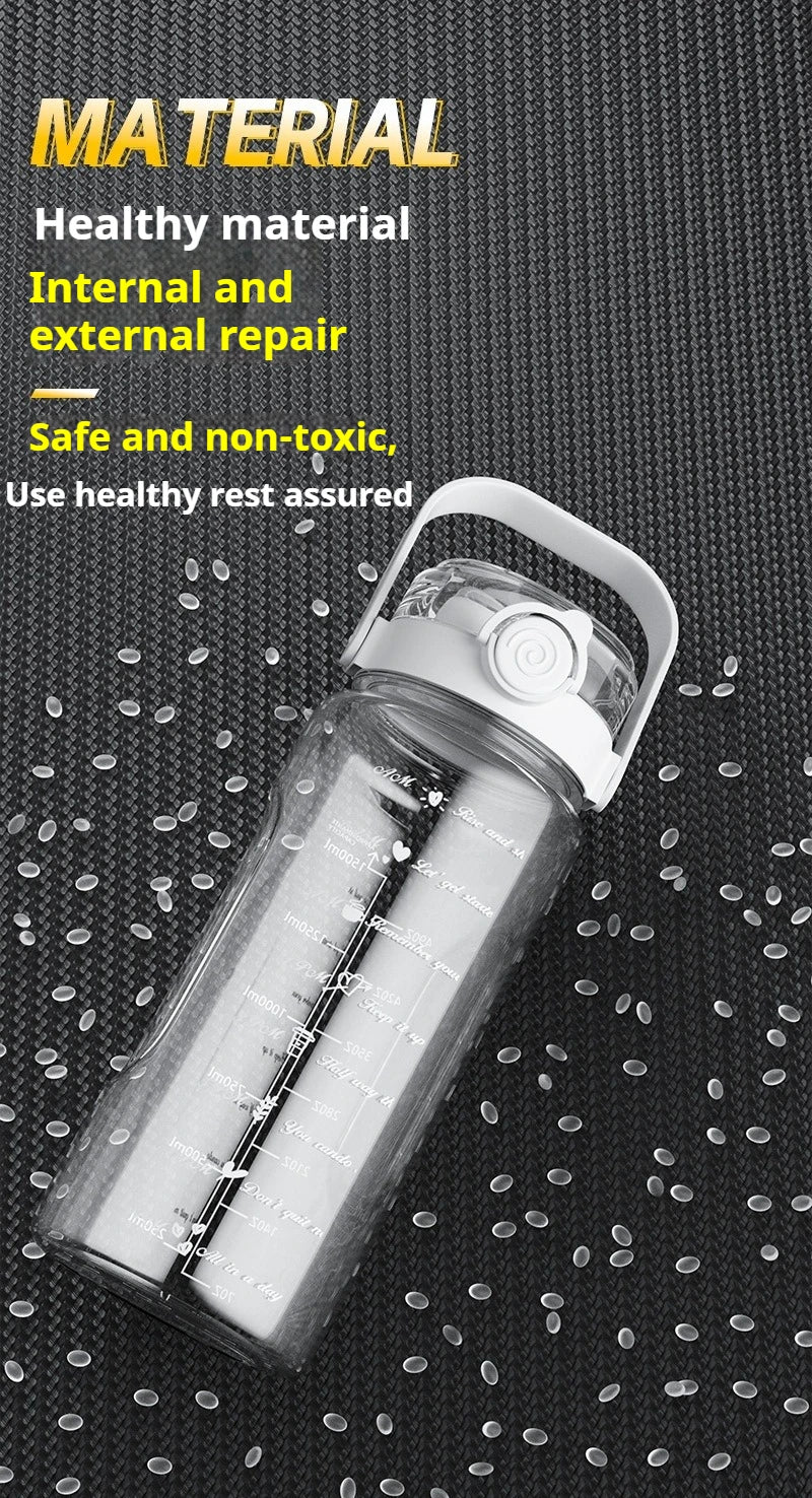 1.5L-2L Summer Large Capacity Kettle, Double Drinking Cup, Outdoor Sports Fitness Water Bottle, Straw Cup Drinking Utensils