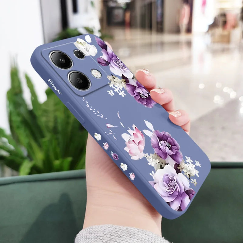 Beautiful Peony Phone Case For Xiaomi Redmi Note 14 13 12 12S 11 11S 10 10S 9 9S Pro Plus 4G 5G Liquid Silicone Cover