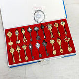 Anime Pendants Jewelry Necklace Keyrings Elsa Lucy Keys Set Zodiac Star Spirit Magician Summons Cosplay Key Ring Gift
