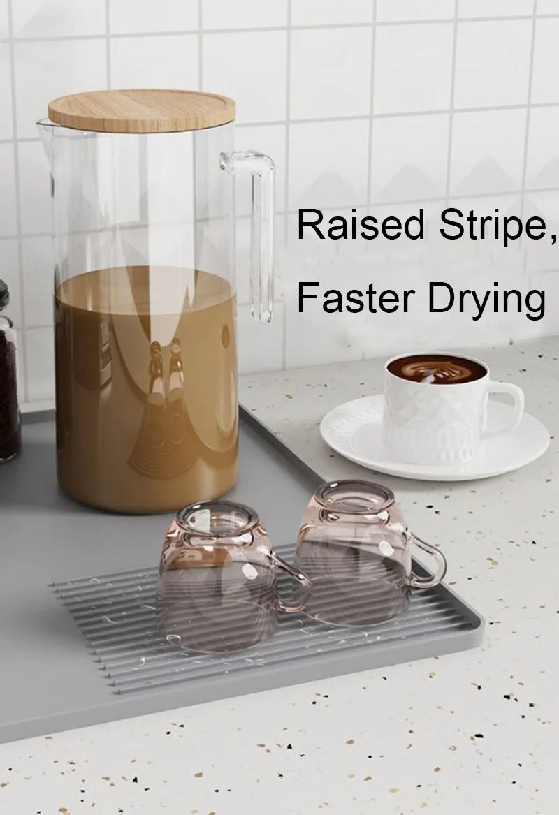 Home Coffee Machine Table Mat Anti-slip Silicone Coffee Mat Tamper Holder Station Cup Drainer Barista Coffee Accessories