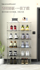 Caja de zapatos transparente, puerta con succión magnética, caja de almacenamiento de plástico grueso, caja de almacenamiento de zapatos desmontable a prueba de polvo