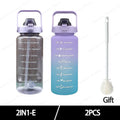 2025 Spring/Summer 2L Large Capacity Outdoor Plastic Bouncing Straw Sports Water Bottle Leak-proof Portable Refill Cups