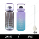 2025 Spring/Summer 2L Large Capacity Outdoor Plastic Bouncing Straw Sports Water Bottle Leak-proof Portable Refill Cups