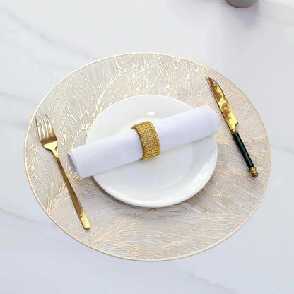 Placemats Set of 1/4Pc Light Luxury Placemat Table Mat Wide Application PVC Table Decor Round Protector Mat Heat Resistant Pad