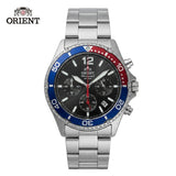 Relógio masculino cronógrafo solar diver em aço inox a prova de agua 200mm