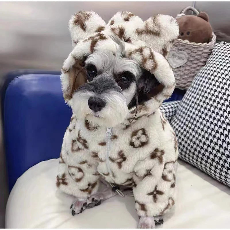 Ropa de invierno para perros, abrigo cálido de lana coral para mascotas, de moda, para perros y gatos pequeños y medianos, chaqueta acolchada de algodón de alta calidad.