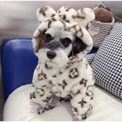 Ropa de invierno para perros, abrigo cálido de lana coral para mascotas, de moda, para perros y gatos pequeños y medianos, chaqueta acolchada de algodón de alta calidad.