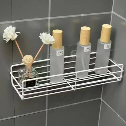 Estante organizador de baño de esquina, estantes de almacenamiento de esquina montados en la pared, soporte para champú, estante para cosméticos, cesta de drenaje de ducha de hierro