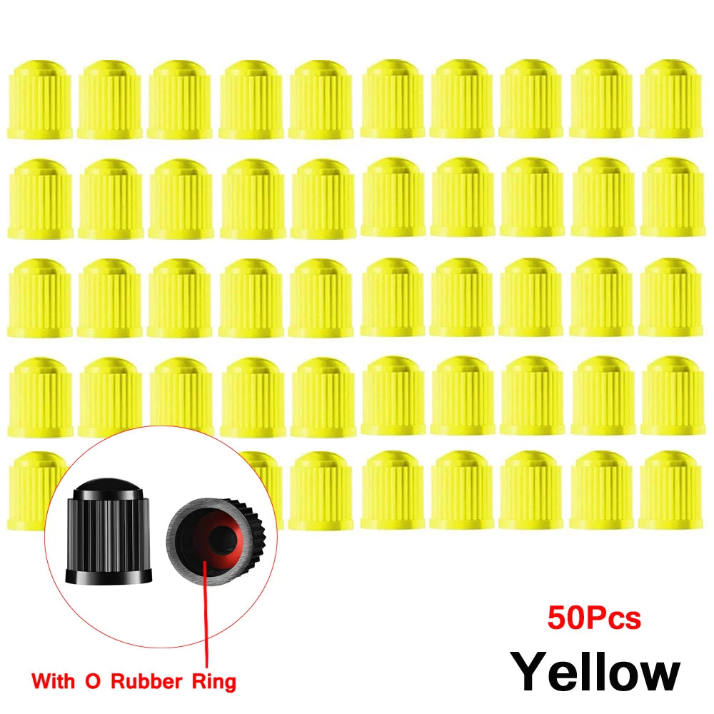 Tire Stem Valve Caps, with O Rubber Ring, Universal Stem Covers for Cars, SUVs, Bike and Bicycle, Trucks, Motorcycles