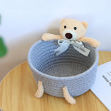 cartoon style weave sundries Storage Baskets household cosmetic hairpin Organize deposit container child toy classification case