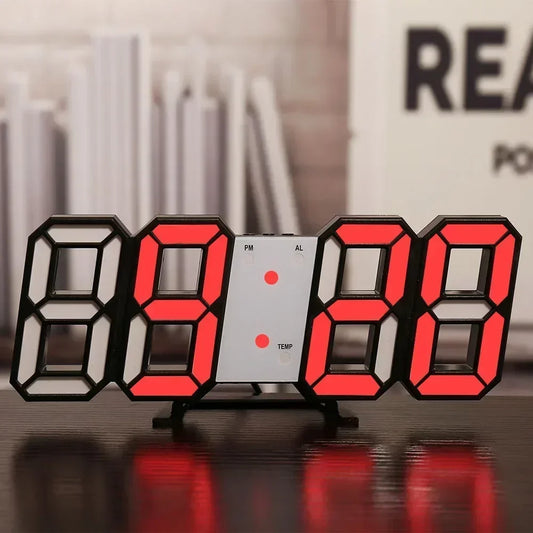 3D LED Digital Clock Decor Wall Decoration Glow Night Mode Decoration for Bedroom Adjustable Electronic Watch Clocks Watches