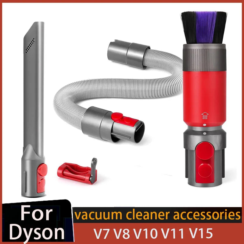 Dusting Brush Flexible Extension Hose for Dyson Outsize/ V7/ V8/ V10/ V11/ V15 Vacuum Cleaner Self-cleaning Soft Bristles Access