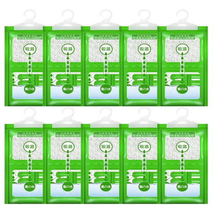 10PCS Moisture Absorber Hanging Bag Moldproof Wardrobe Antihumidity Bags Dry Bag Dehumidification for Closet Indoor Desiccant
