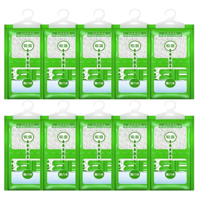 Absorvente de umidade Pendurado Bag, Armário Moldproof, Antiumidade Sacos Secos, Desumidificação para Armário, Dessecante Interior, 10Pcs