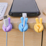 Finger Shape Cable Clips Holder Cute Charging Cord Management Home Office Car Desk Tidy Self-Adhesive Cable Winder Organizer