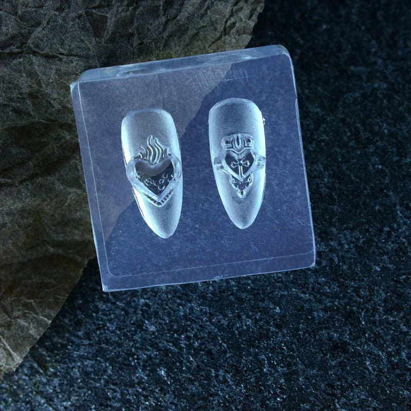 1Pc Skirt Lace Heart  3D Acrylic Mold Nail Art Decorations  DIY Design Silicone Decorated  Nail Art Templates Nails  Mold