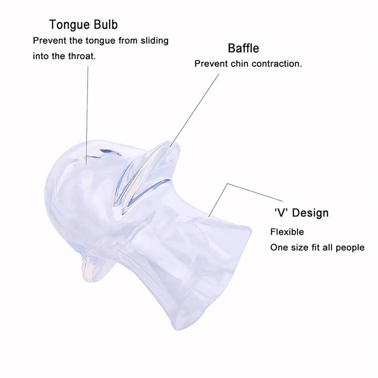 Anti-Snore Tongue Retaining Device Reusable Anti Snoring Mouthpiece Braces Snoring Stopper n Women Night's Sleep