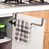 Toalleros de 2 tamaños sobre la puerta del armario de cocina, toallero, soporte colgante para barra, estante de baño, organizador para el hogar, gancho de pared largo