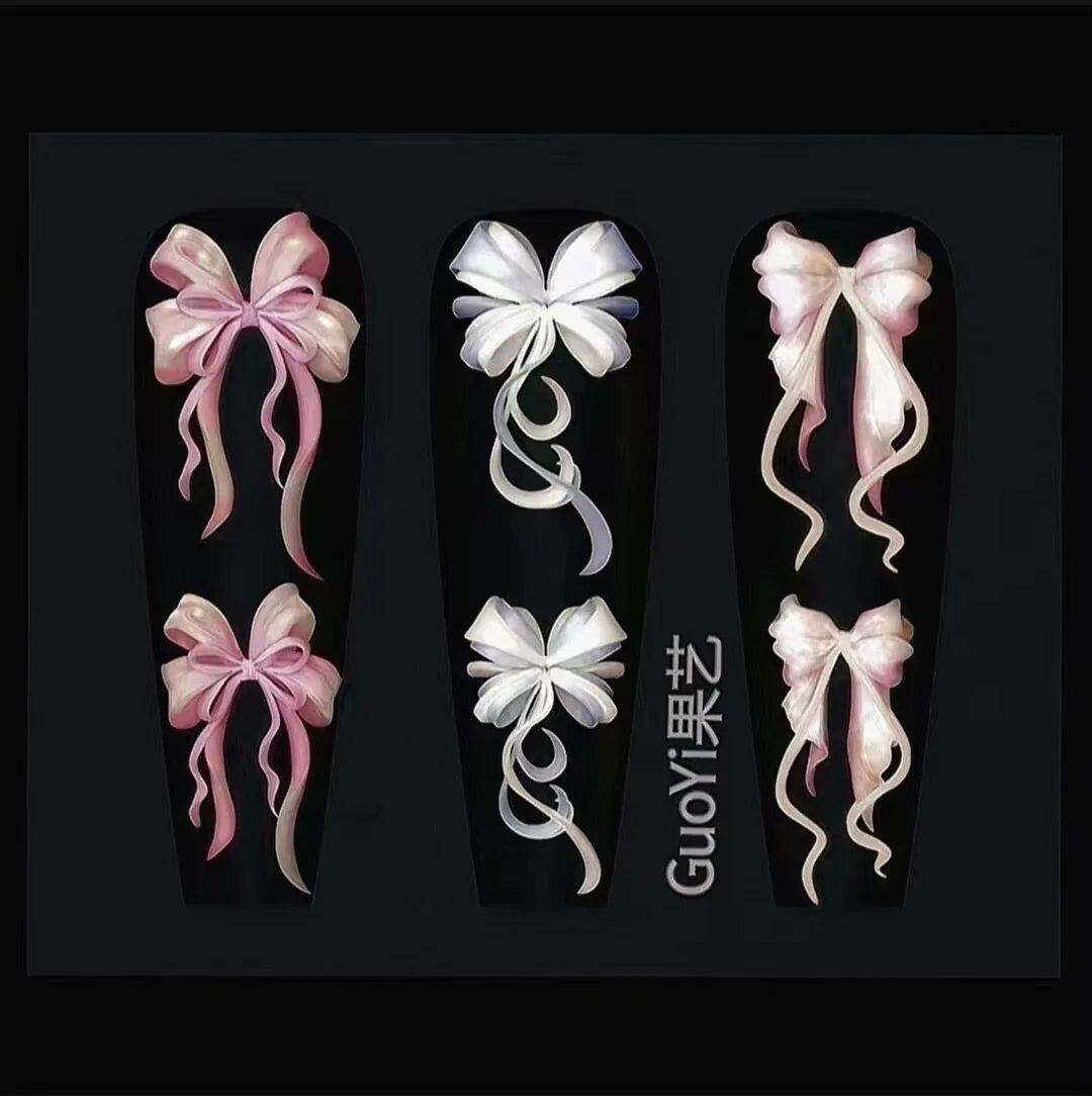 1pc Bowknot Candles Jellyfish Shell Rose Leaf  3D Acrylic Mold Nail Art Decoration Nails DIY Design Silicone  Nails Mold
