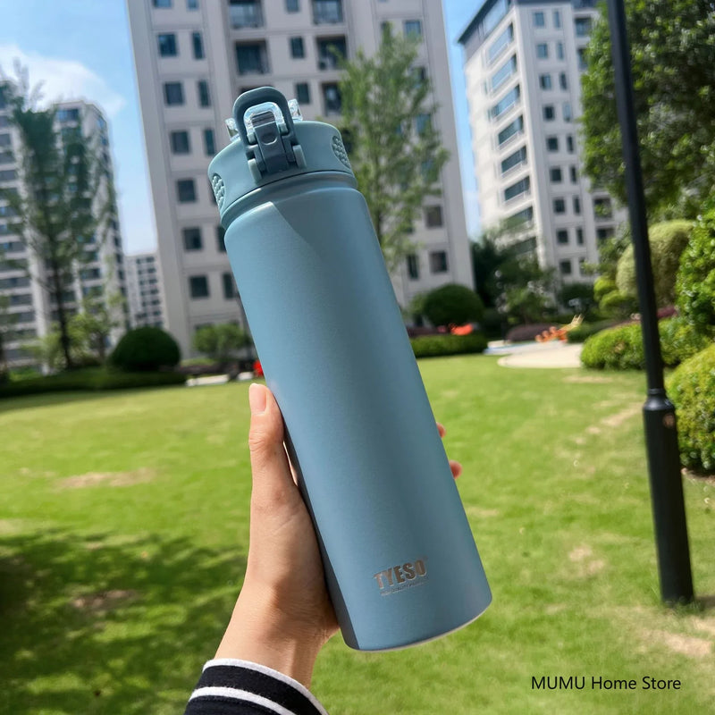 Tyeso 600/750ML Stainless Steel Thermo Bottle Car Thermal Cup Sports Water Bottles Keep Cold and Hot Vacuum Flasks Insulated Cup