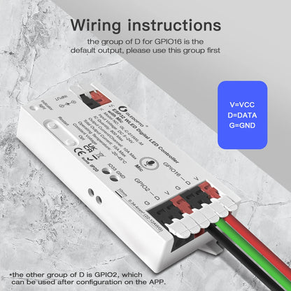Controlador WLED ESP32 RGBIC COB LED Tira de luz Kit de cinta reactiva al sonido Música Sincronización Funciona con Alexa 24V 5 10 15 20 25 30 40 M