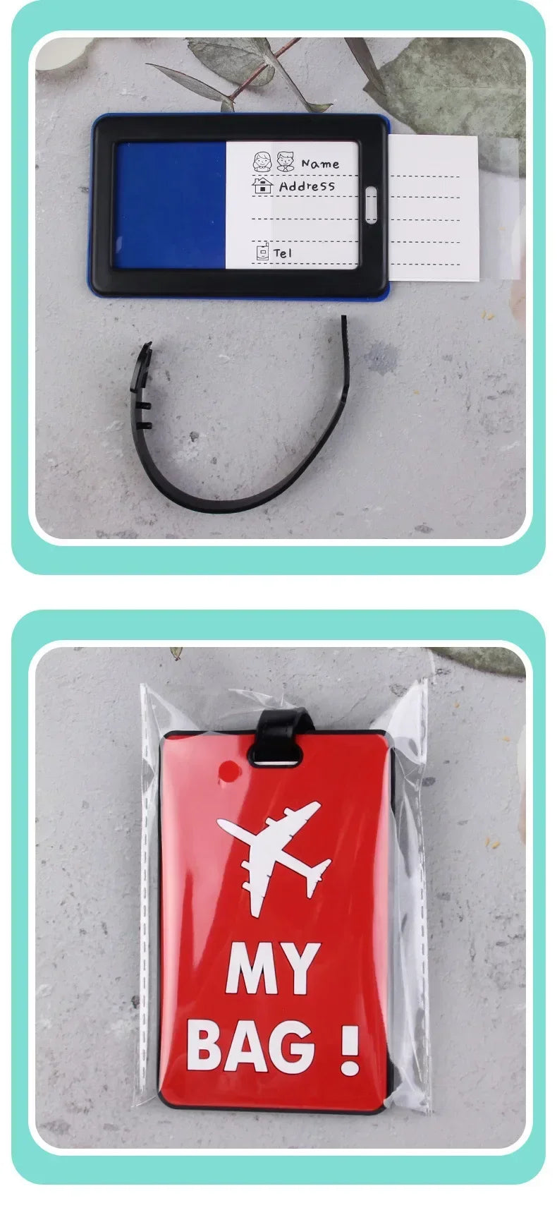 New PVC Soft Glue Airplane Luggage Tag Card Cover Name Labels Suitcase ID Address Hang Tag Boarding Pass Labels Travel Access