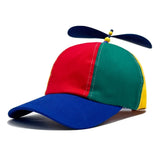 Detachable Propeller Baseball Cap Cotton Color-block Bamboo Dragonfly Sunscreen Adjustable Colorful Helicopter Spiral Hat
