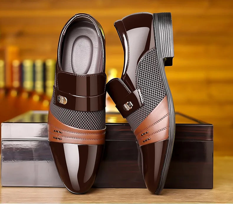 Men's Luxury Lacquer Oxford Wedding Shoes, Pointed Toe Dress Shoes for Men, Classic Business Men's Leather Shoes, Big Size 38-48