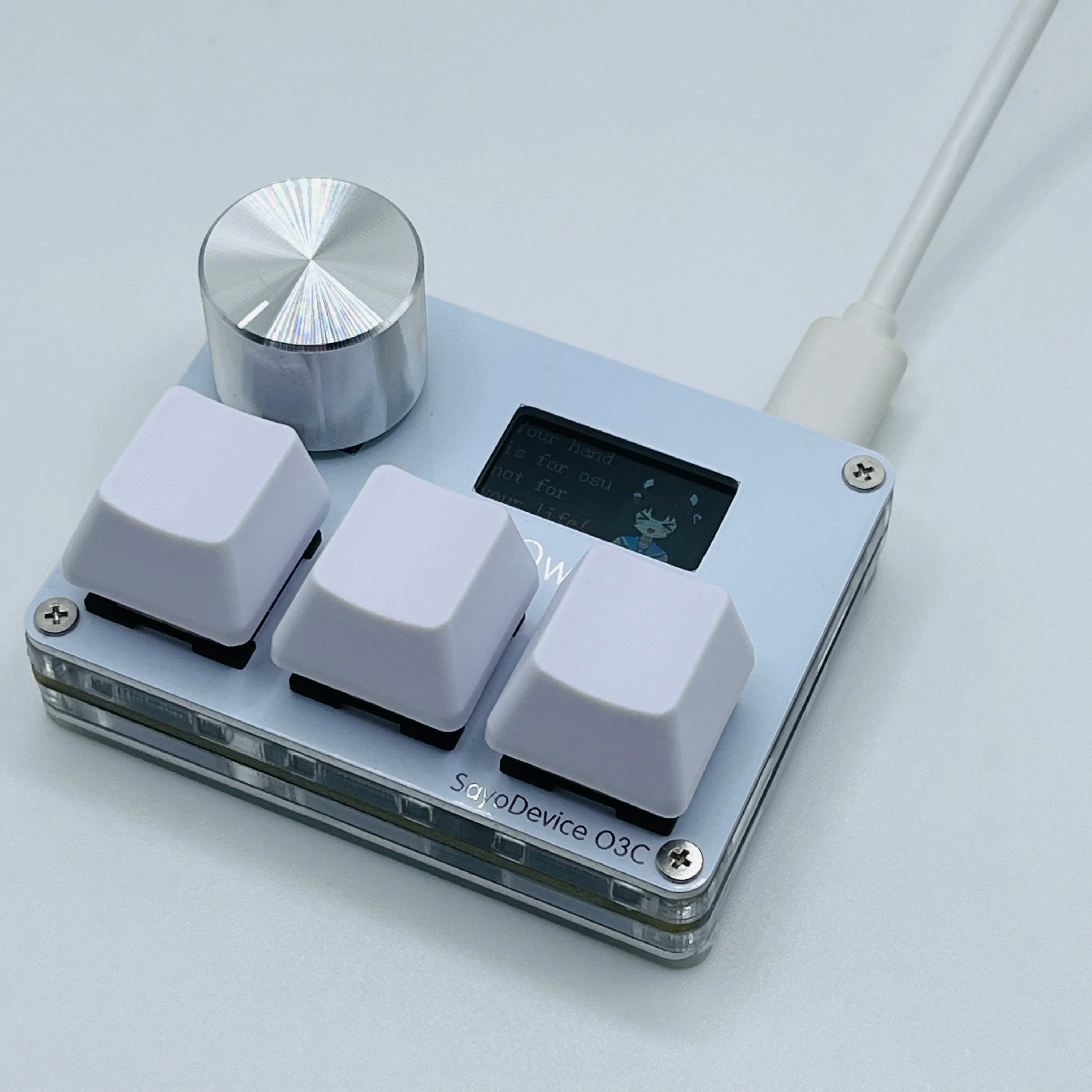 O3C SayoDevice OSU O3C Rapid Trigger Hall Switches Magnetic Pink Switches Keyboard With Knob Screen Copy Paste Shotcut