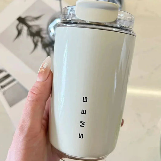 1PCS Tumbler Thermos Cup Milky White Coffee Mug Car Insulated Water Bottle Travel Stainless Steel Vacuum Flasks Drinking Kettle