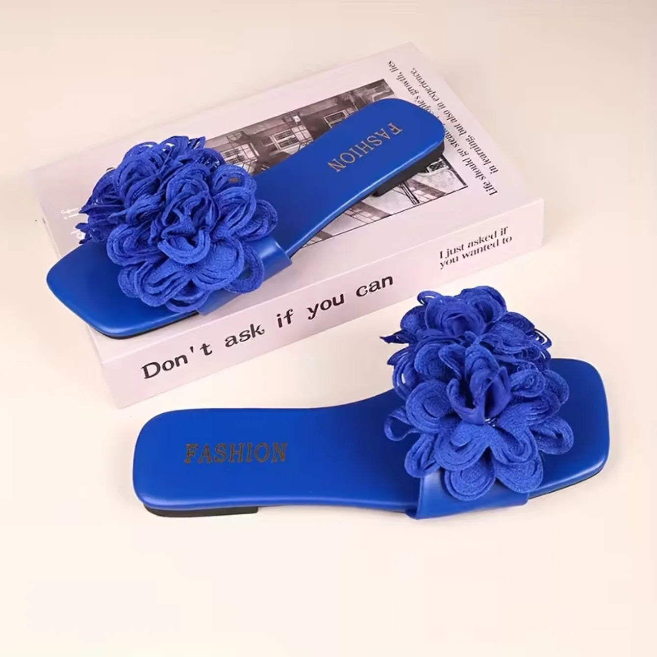 Women Flat Slippers Casual Walking Flower Shoes Female Summer Fashion Dress Sandals Outdoor Shallow Slippers Home Slides Women