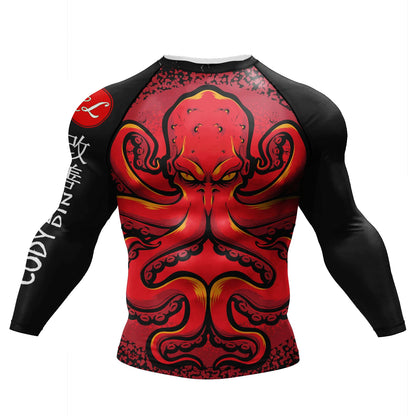 Custom Hot Sale Cody Lundin Wrestling BJJ Jiu Jitsu Rash Guard For Men 3D Sublimation Tattoo Tight Long Sleeve kickBoxing Jersey
