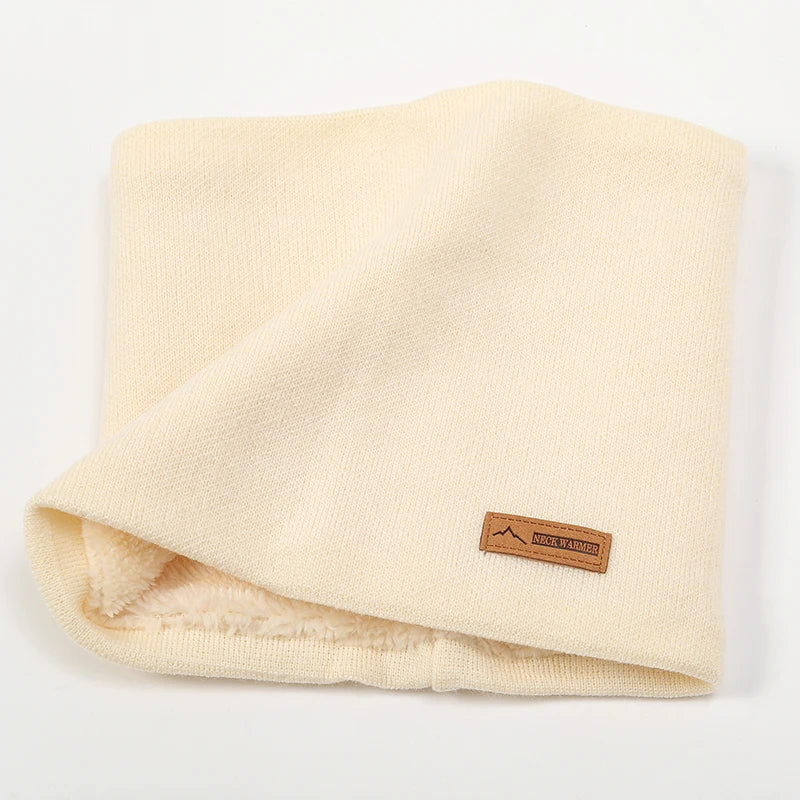 Bufanda cálida de invierno 2023 para mujer, de punto, con anillos de felpa, lisa, para hombre y mujer.