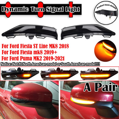 Luz LED intermitente para Ford Fiesta ST Line MK8, espejo retrovisor lateral, intermitente dinámico, repetidor, 2018-2019