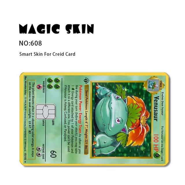 Pokemon Card Waterproof Decals, Game Card Skin, Big and Small Chip Sticker, Stereo 2.5D HD 