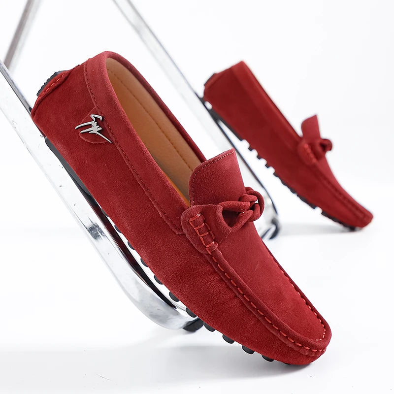 British Style Fashionable Red High-End Banquet Dress Shoes Men's Commuting Driving Work Loafer for Men's Anti-Slip Shoes